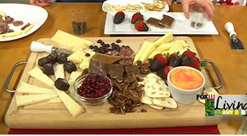 Fox 11 News Living with Amy: Creating a Valentine Cheeseboard