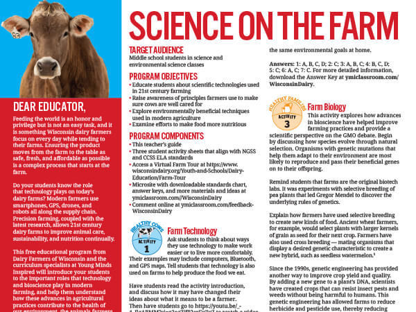 Science on the farm lesson